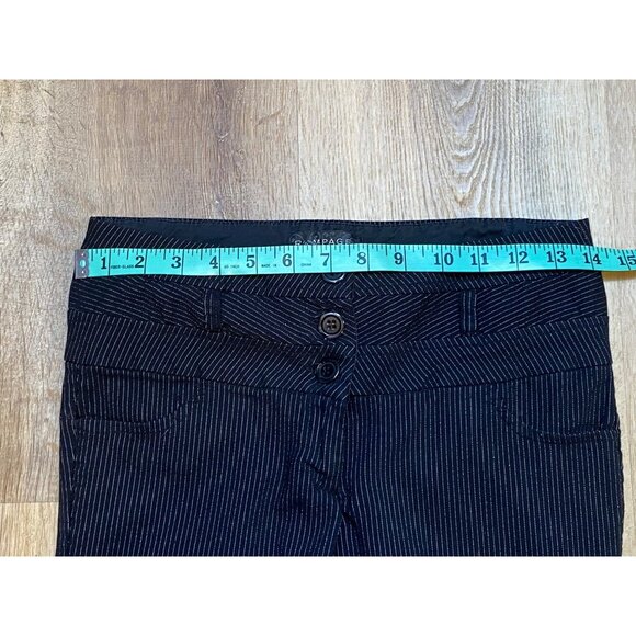 Y2K Rampage Black Pinstripe Flared Womens Pants Size‎ 7 - Picture 5 of 9